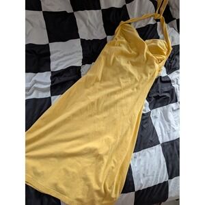 Victoria's Secret Pink Swim Top Yellow Halter Underwire‎ Bra Size 34C